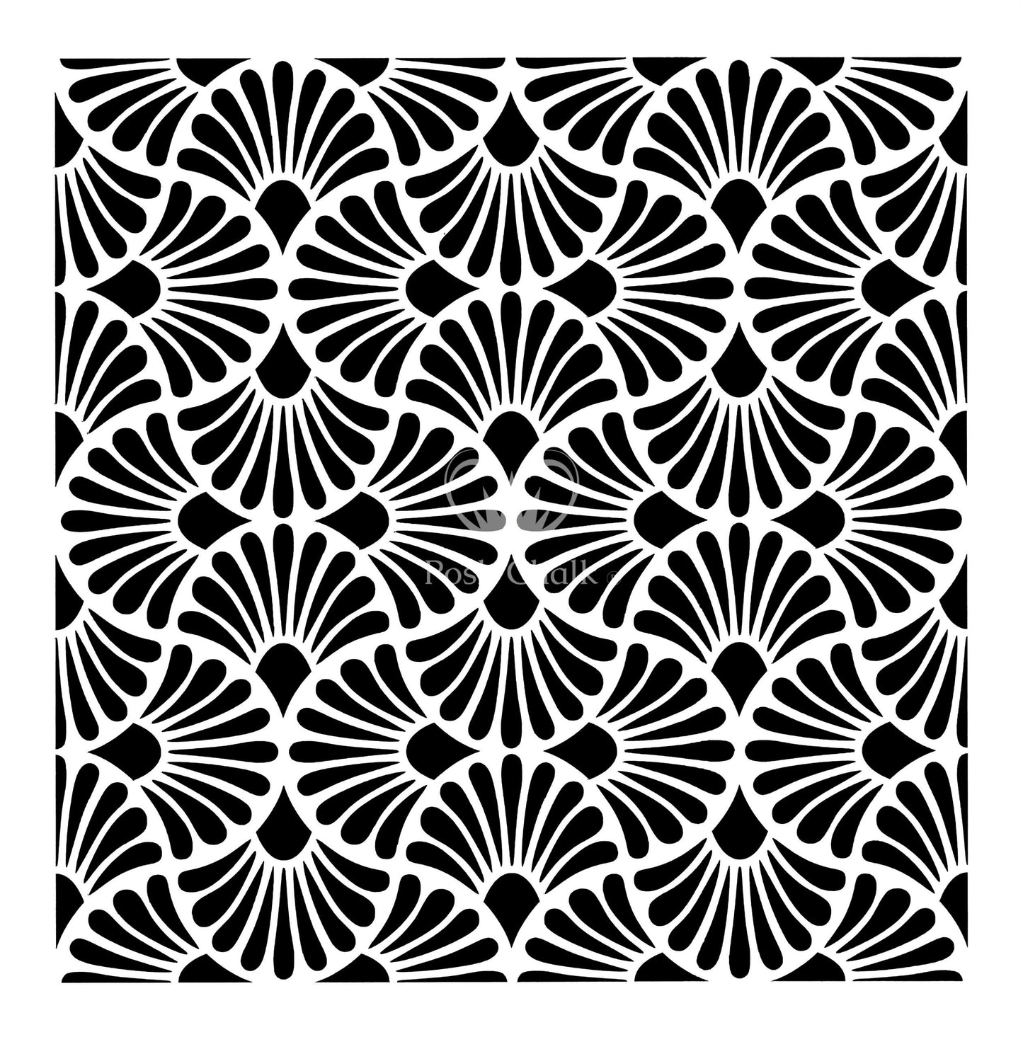 Posh Chalk Stencil Art Deco Fan 50x50cm