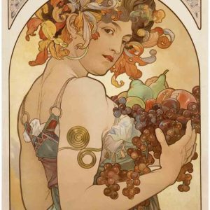 A women's Harvest Decoupage Print