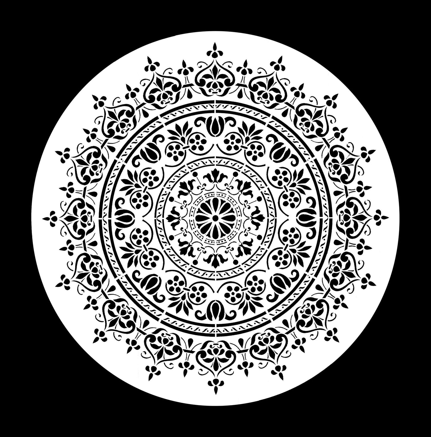 Posh Chalk Stencil WoodUMandala (small) 30x30cm