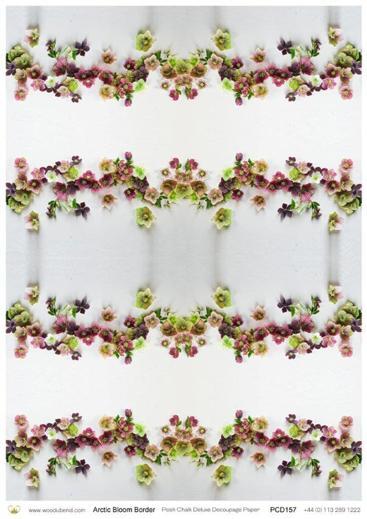 Arctic Bloom Border A3 Posh Chalk Deluxe Decoupage from The House of Mendes