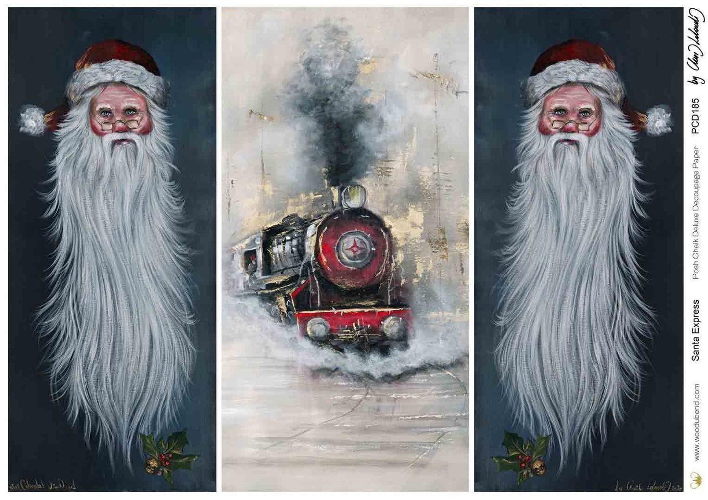 Santa Express (A3) Posh Chalk Deluxe Decoupage by Chris Leloudis