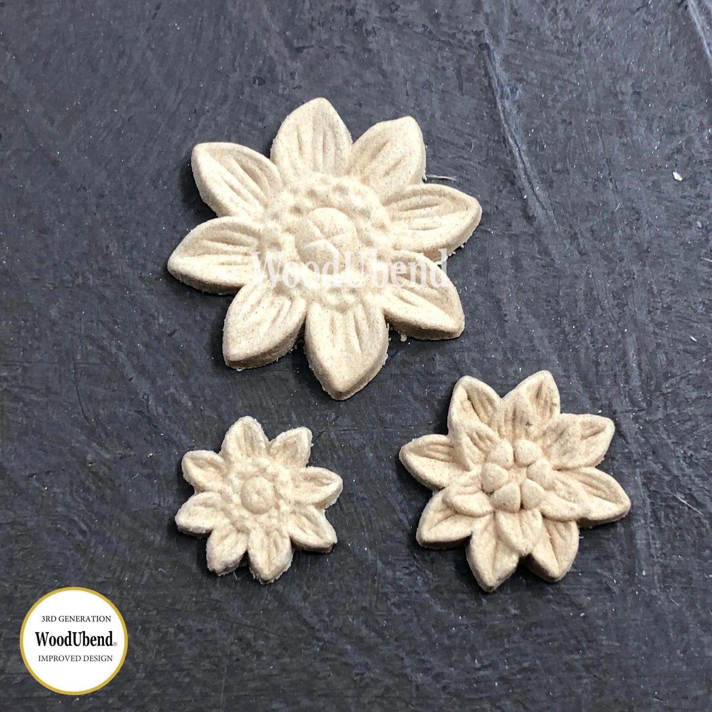 Pack of Four Flower Sets WUB0464 3.5x2.9cms