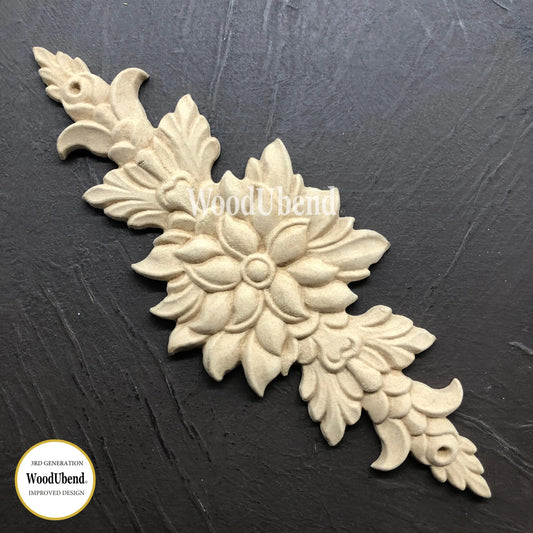 Pack of Two Flower Leaf Pediments WUB1221 26x10cm