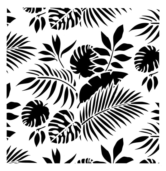 Posh Chalk Stencil Tropical Leaves 50x50cm