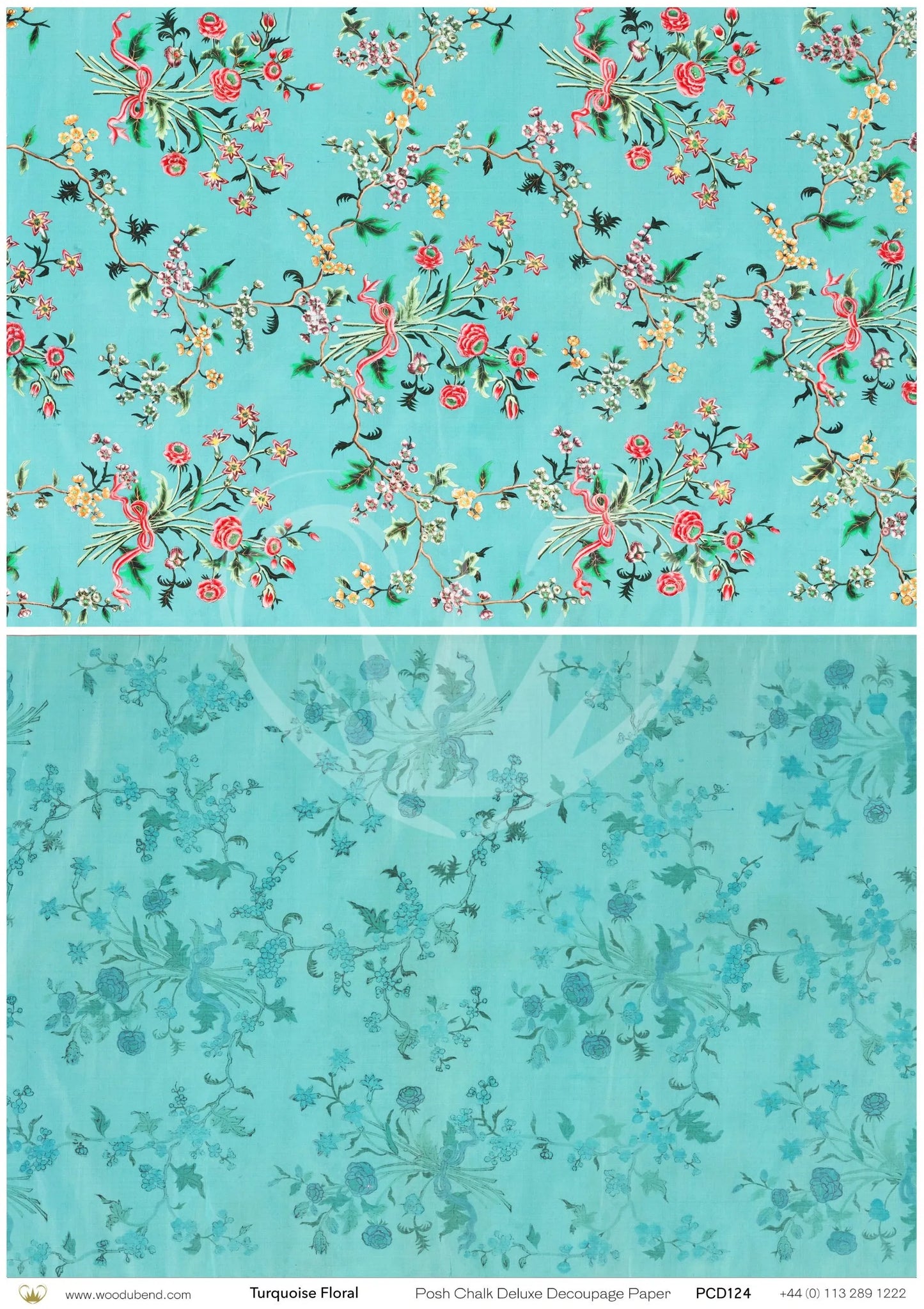 Turquoise Floral A1 Posh Chalk Deluxe Decoupage