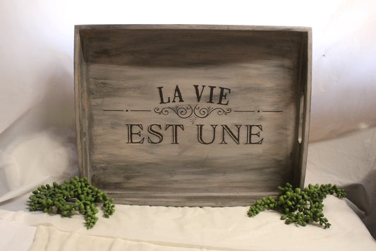Wood Stenciled Tray