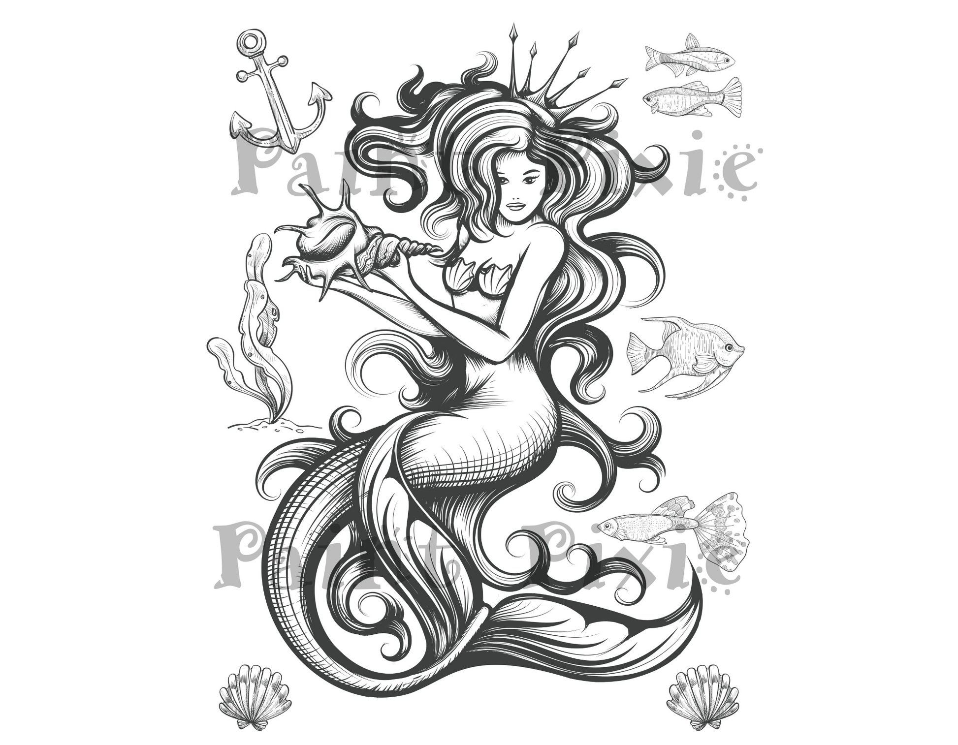 Mermaid Rub-on Transfer