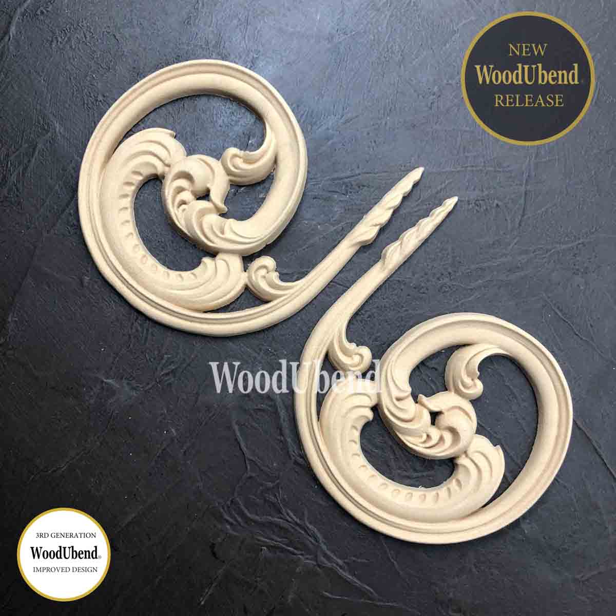 Set of Ornate Scrolls WUB6010 14x15.5cm