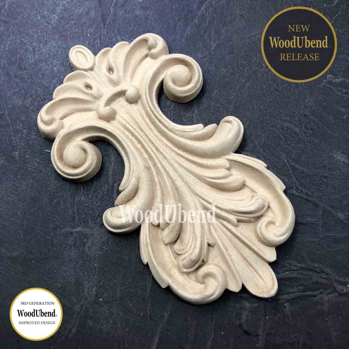 Pack of Two Scroll Pediments WUB6053 16x9.4cm