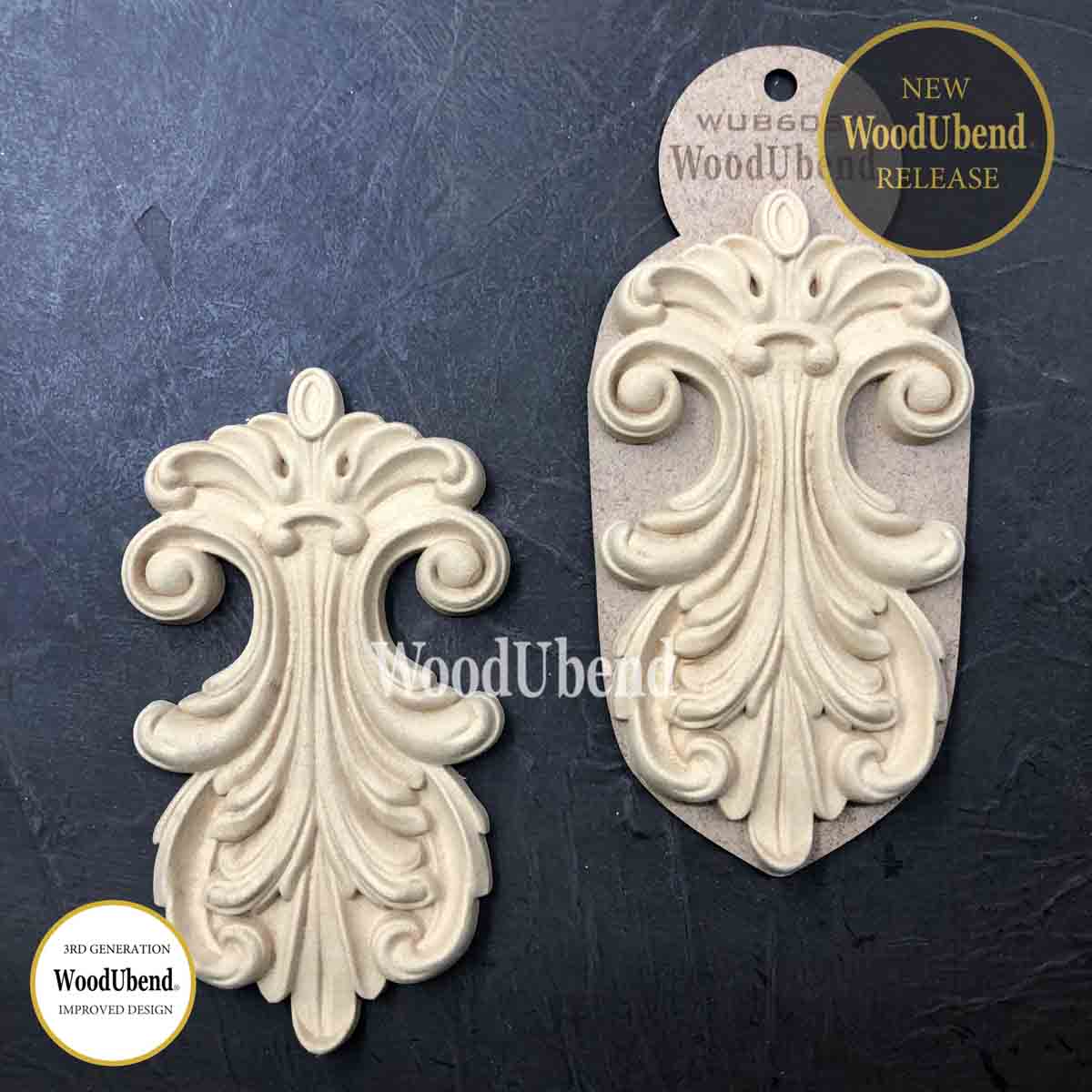 Pack of Two Scroll Pediments WUB6053 16x9.4cm